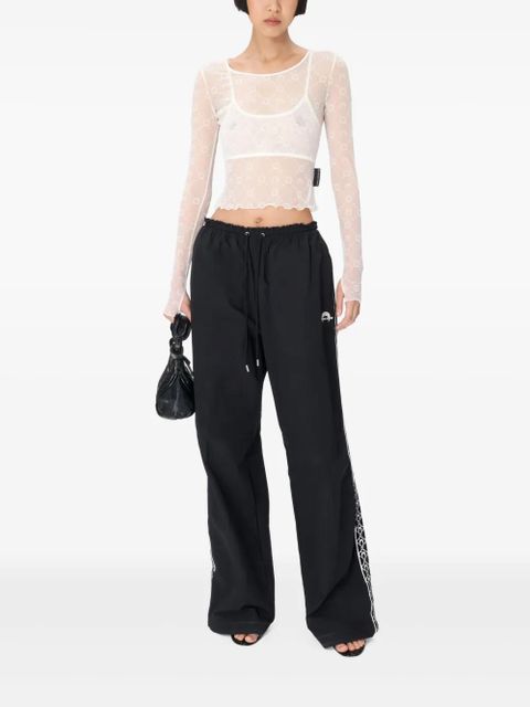 Marine Serre mesh cropped top - White