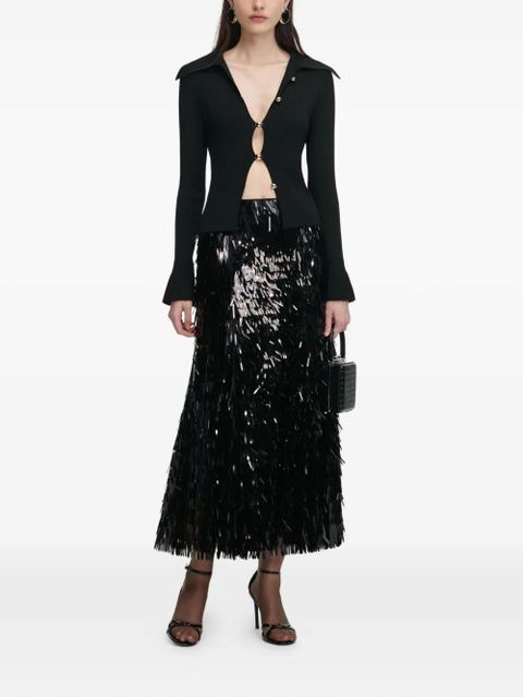 Self-Portrait button-embellishment cardigan - Black - zdjęcie produktu nr 2