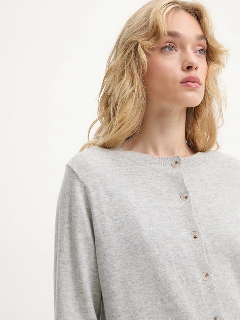 Answear.LAB kardigan z wełny merino damski kolor szary lekki
