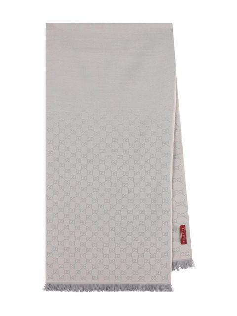 Gucci jacquard fringed scarf - Grey - zdjęcie produktu nr 1