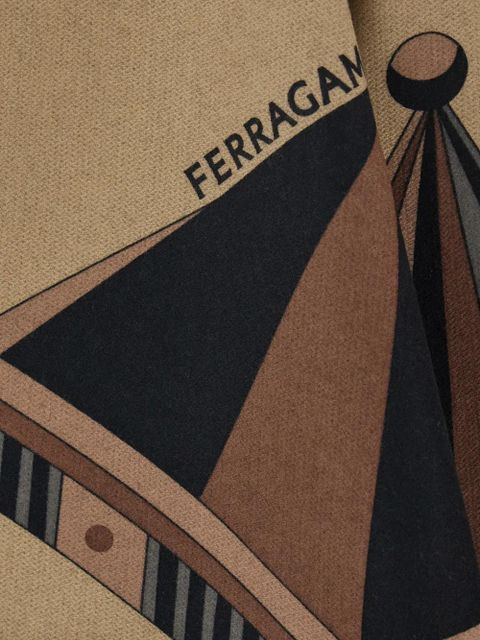 Ferragamo geometric-print cape - Black - zdjęcie produktu nr 2