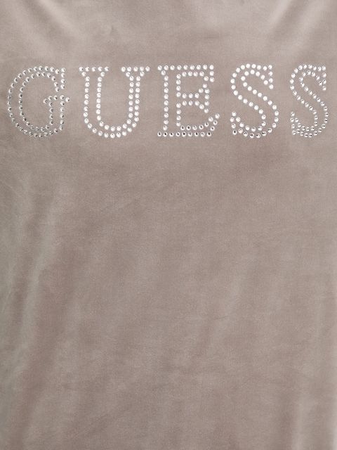 Guess bluza COUTURE damska kolor beżowy z kapturem z aplikacją V4RQ25 K0232