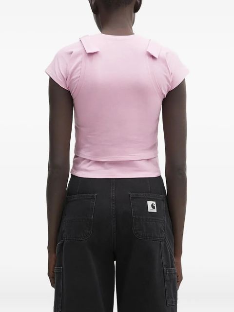 AMBUSH bow-detail short-sleeve top - Pink