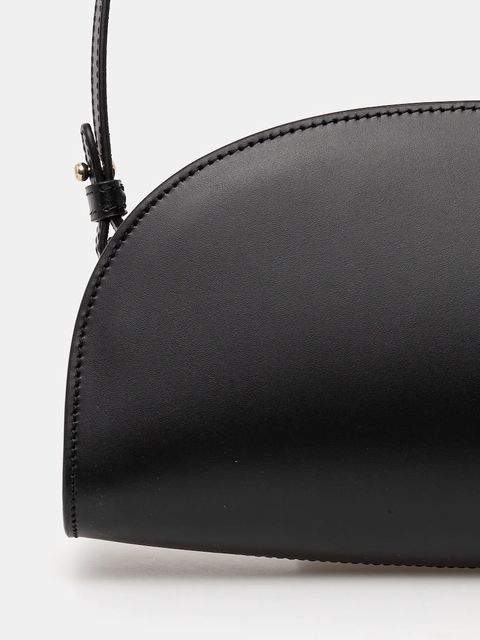 A.P.C. torebka skórzana sac demi-lune shoulder kolor czarny PXCAX.F61997