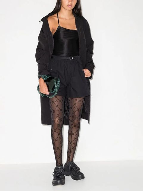 Marine Serre crescent moon-print tights - Black