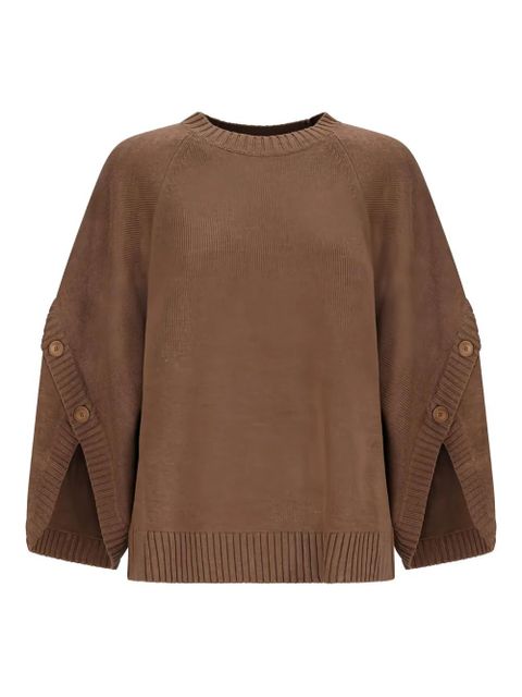 Max Mara button-detailed raglan-sleeve top - Brown - zdjęcie produktu nr 1