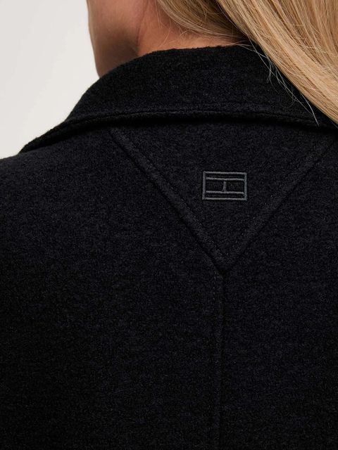 Tommy Hilfiger płaszcz z dodatkiem wełny kolor czarny WW0WW47372