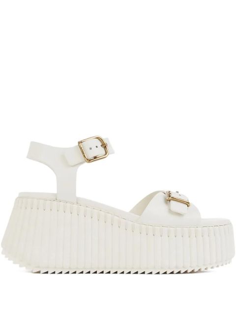 Chloé 80mm buckle-fastening platform sandals - White - zdjęcie produktu nr 1