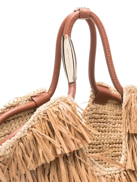 ZIMMERMANN small Goldentime fringed tote bag - Neutrals