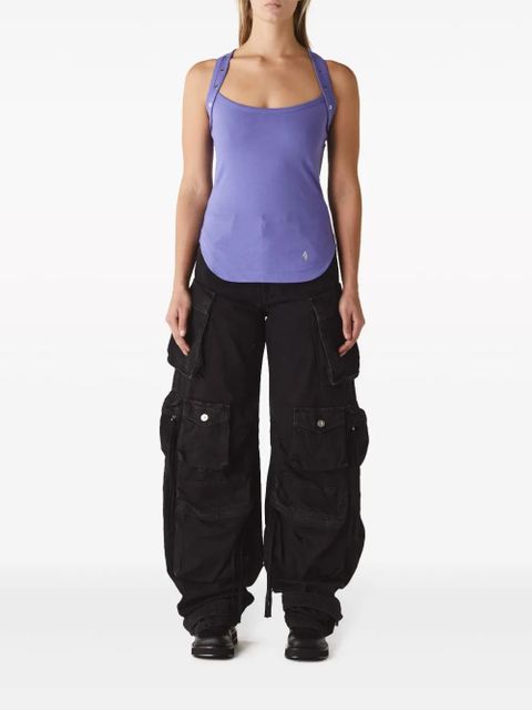 The Attico eyelet-detailing cotton top - Purple - zdjęcie produktu nr 2