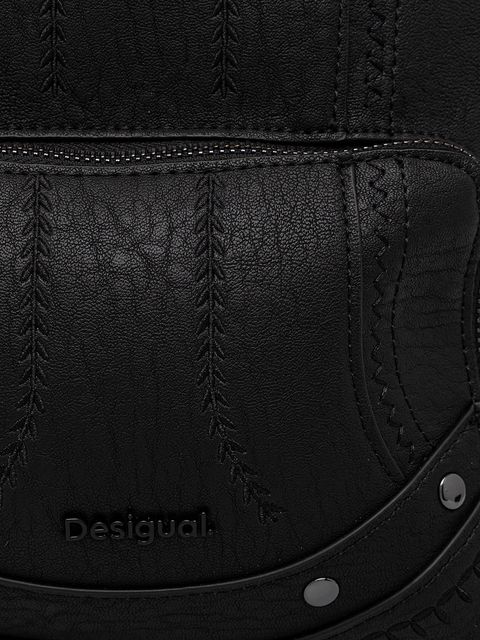 Desigual plecak EMBRO PATCH PRETORIA damski kolor czarny mały 25WAKP24