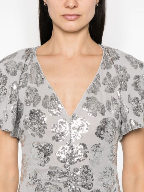 ROTATE BIRGER CHRISTENSEN sequin-embellished chiffon midi dress - Grey