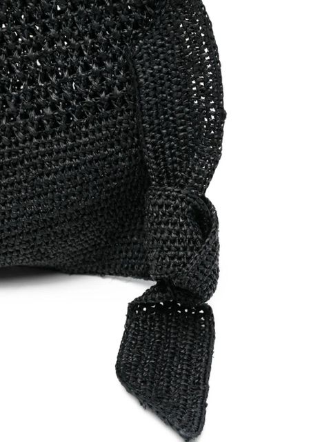 Hereu raffia knot-detail shoulder bag - Black