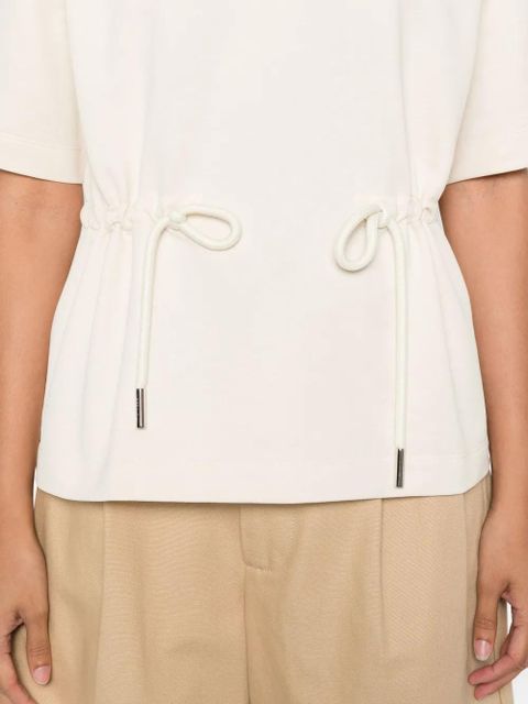 Moncler drawstring-waist cotton T-shirt - Neutrals