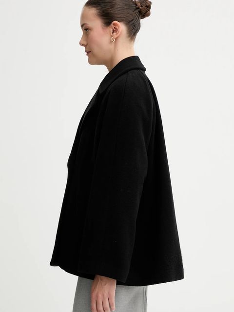 Marc O'Polo płaszcz z wełną kolor czarny 508017570119