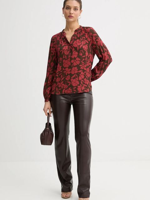 United Colors of Benetton bluzka damska kolor bordowy wzorzysta 50IGDQ0CN - zdjęcie produktu nr 2