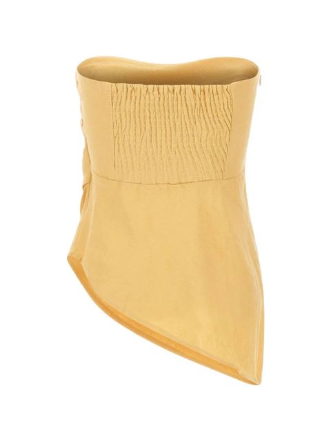 Faithfull the Brand Nera gathered asymmetric linen top - Yellow - zdjęcie produktu nr 2