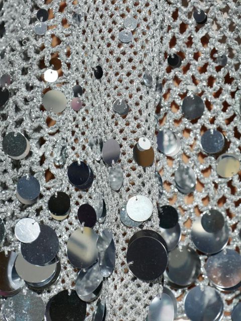 Casablanca sequin-embellished high-neck dress - Silver