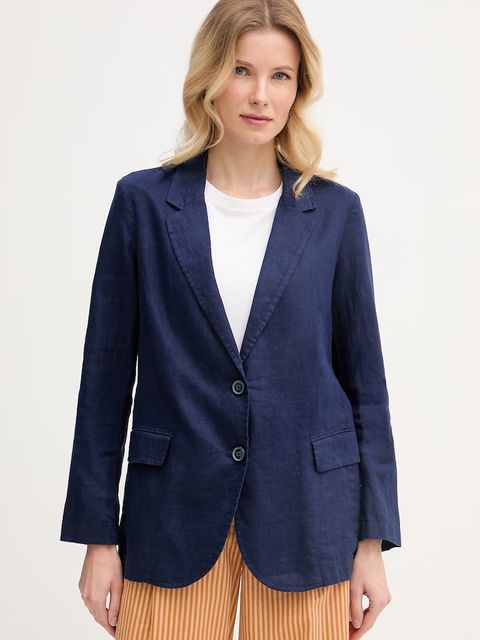 United Colors of Benetton marynarka jednorzędowa damska lniana - zdjęcie produktu nr 1