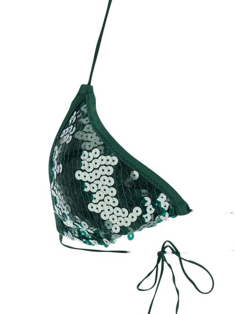 Oséree Paillettes sequin-embellished bikini - Green