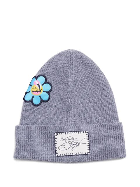 Marc Jacobs The Joy flower-embellished beanie hat - Grey - zdjęcie produktu nr 1