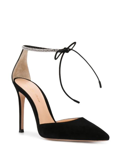 Gianvito Rossi Montecarlo D'Orsay 105mm suede pumps - Black