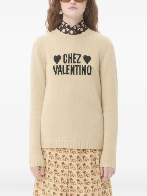 Valentino Garavani heart-embellished sweater - Neutrals