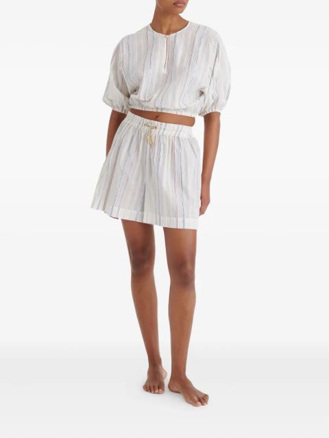 ERES Eldorado striped puff-sleeve blouse - White - zdjęcie produktu nr 2