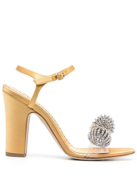 Manolo Blahnik Ostria 90mm star-embellished sandals - Yellow - zdjęcie produktu nr 1