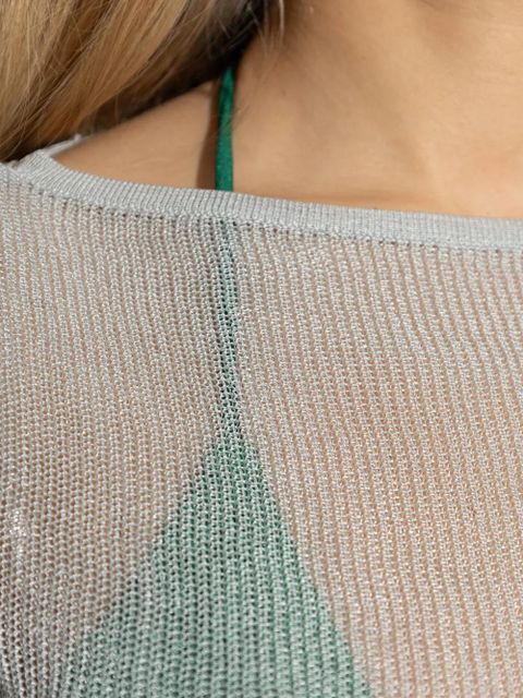 Bond-eye long sleeve beach dress - White