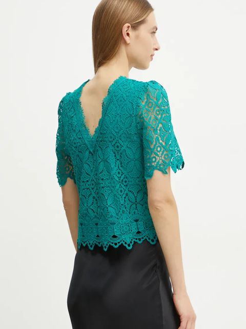 Morgan bluzka ORMAY damska kolor zielony gładka ORMAY