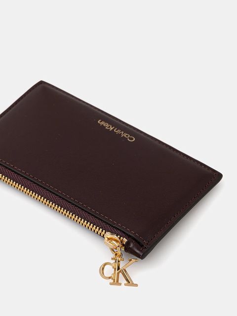 Calvin Klein portfel skórzany damski kolor bordowy LV04F1076G