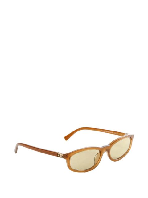 Miu Miu Eyewear Regard logo-plaque sunglasses - Brown - zdjęcie produktu nr 2