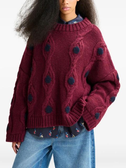 Essentiel Antwerp Ixel cable-knit sweater - Red - zdjęcie produktu nr 2