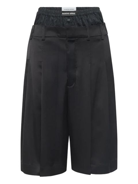 Marine Serre boxer-waist tailored shorts - Black - zdjęcie produktu nr 1