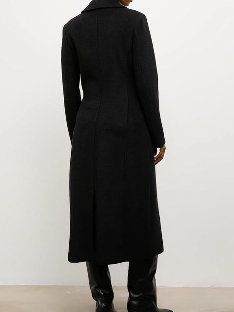 Answear.LAB płaszcz wełniany kolor czarny przejściowy dwurzędowy - zdjęcie produktu nr 2