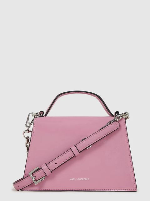 Karl Lagerfeld torebka skórzana K/SIGNATURE kolor różowy A4W30033