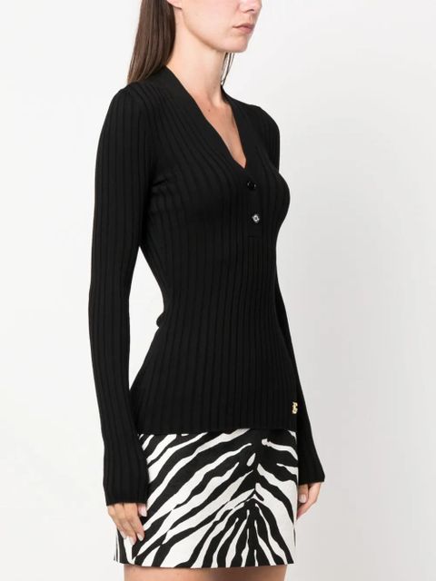 Dolce & Gabbana logo-plaque wool-blend top - Black