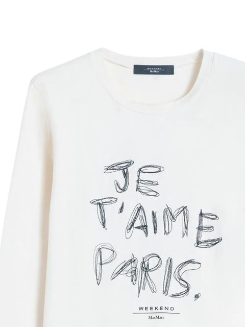 Weekend Max Mara lettering-print long-sleeve t-shirt - Neutrals - zdjęcie produktu nr 2