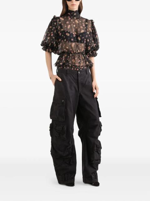 Dolce & Gabbana ruffled floral blouse - Black - zdjęcie produktu nr 2