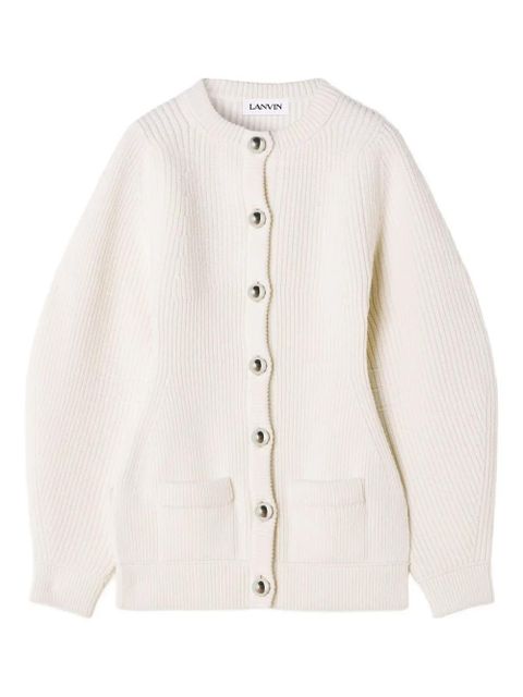 Lanvin ribbed button cardigan - Neutrals - zdjęcie produktu nr 1