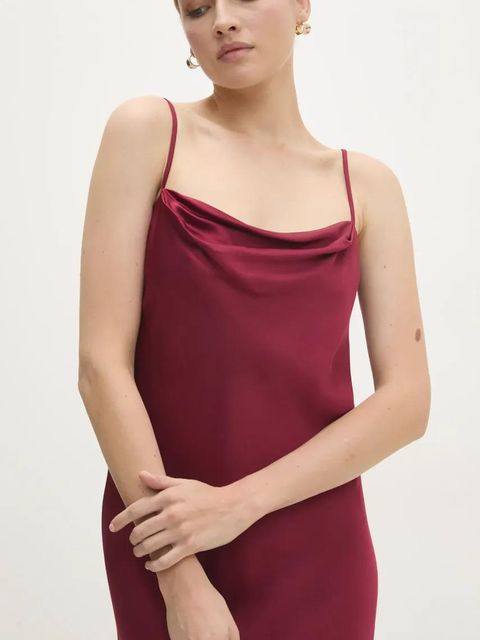 Answear.LAB sukienka kolor czerwony maxi prosta