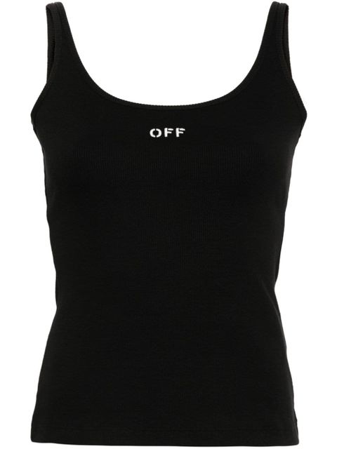 Off-White Off Stamp ribbed-knit tank top - Black - zdjęcie produktu nr 1