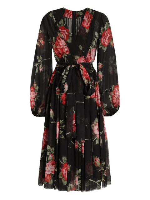 Dolce & Gabbana floral midi dress - Black - zdjęcie produktu nr 1