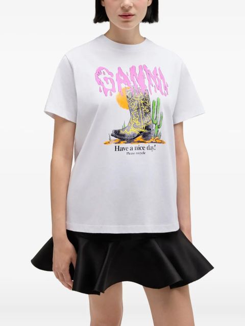 GANNI graphic print top - White - zdjęcie produktu nr 2