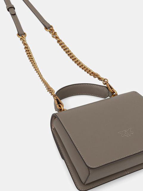 Pinko torebka skórzana kolor szary 100071 A0F1 - zdjęcie produktu nr 2