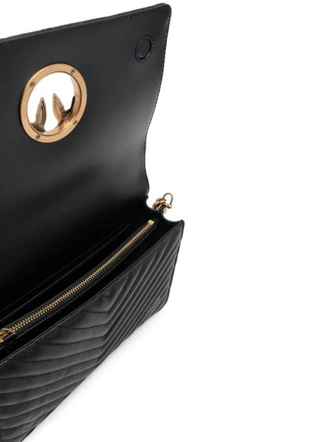 PINKO Classic Click V-quilted Love bag - Black