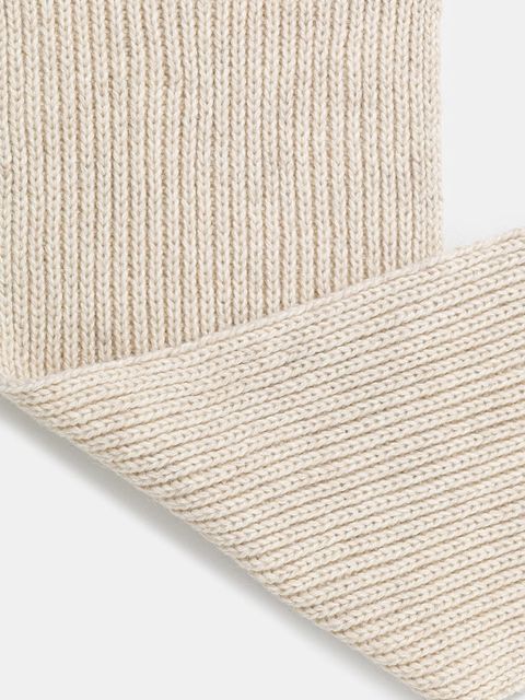 Answear.LAB szalik z wełną damski kolor beżowy gładki - zdjęcie produktu nr 2