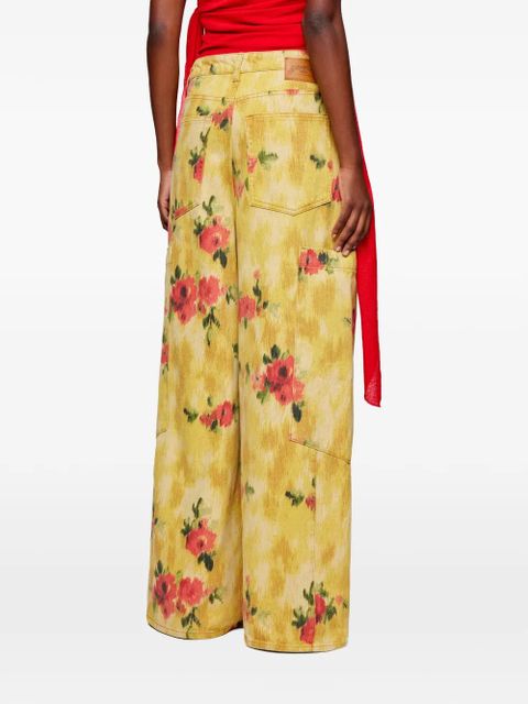 GANNI floral trousers - Yellow