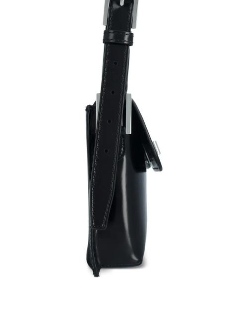 BY FAR silver-tone hardware crossbody bag - Black